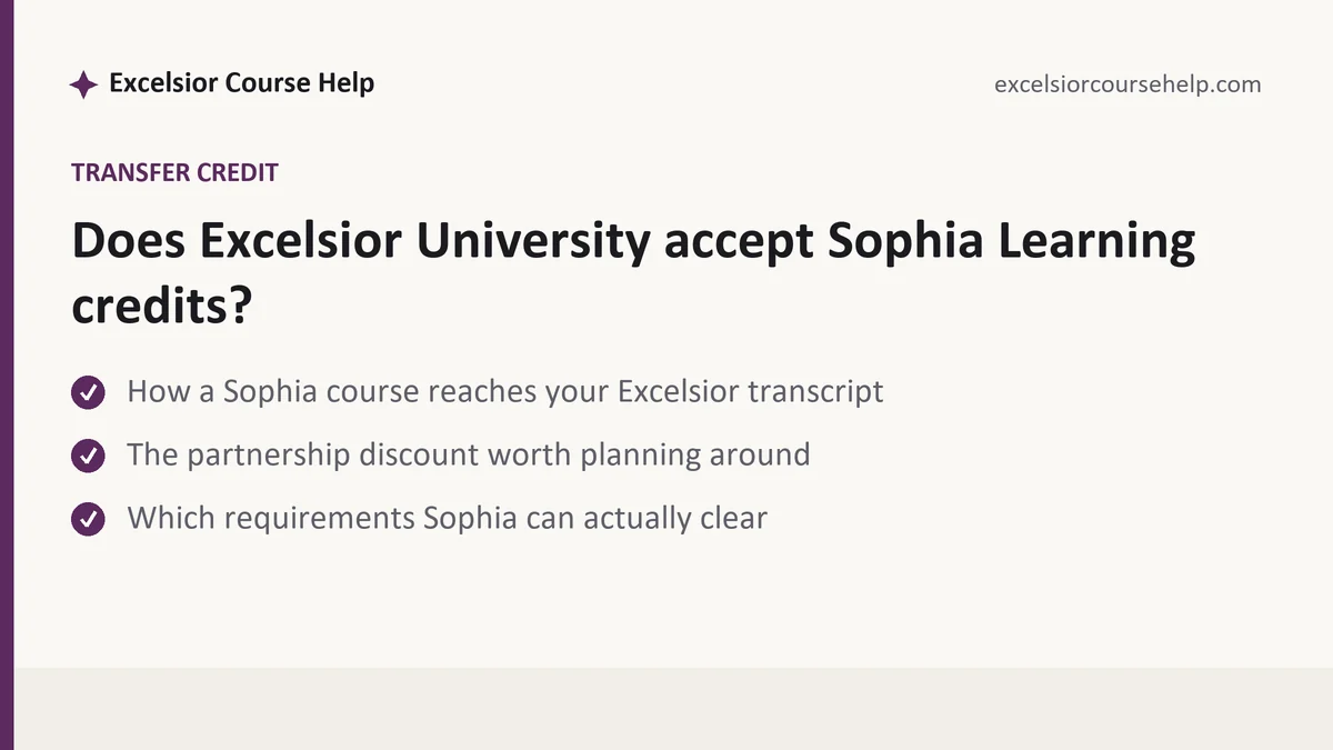 Does Excelsior University accept Sophia Learning credits?, a Excelsior student guide, from Excelsior Tutorship